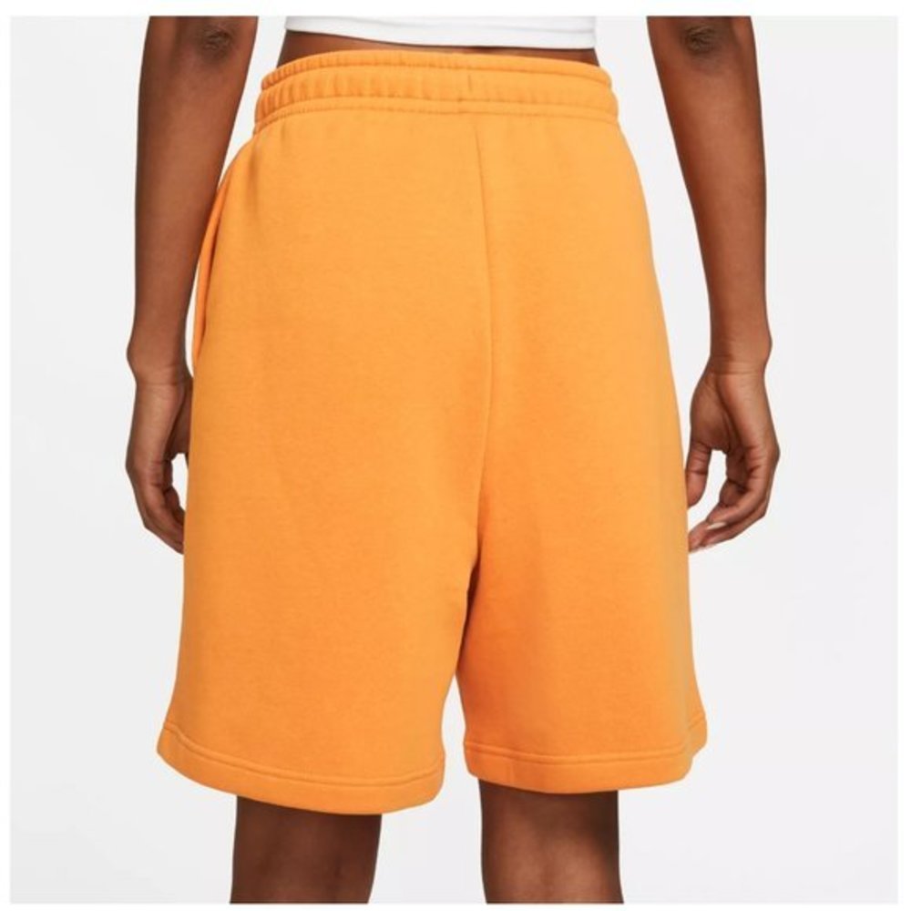 Nike Sportswear Women's Fleece Drawstring High Rise Shorts in Light Curry Color - Picture 5 of 7